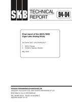 Final report of the AECL/SKB Cigar Lake Analog Study (Also published as AECL-10851 COG-93-147)