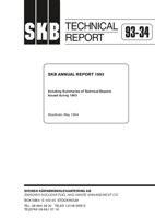 SKB Annual Report 1993. Including summaries of Technical Reports issued during 1993