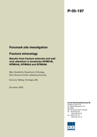 Forsmark site investigation. Fracture mineralogy. Results from fracture minerals and wall rock alteration in boreholes KFM01B, KFM04A, KFM05A and KFM06A