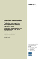 Oskashamn site investigation. Production and respiration measurements in different vegetation types. Comparisons between a young pine stand, a wet fores, a fen, and an agricultural field