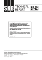Investigations of subterranean microorganisms and their importance for performance assessment of radioactive waste disposal. Results and conclusions achieved during the period 1995 to 1997