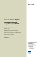 Geological single-hole interpretation of KFM08D. Forsmark site investigation