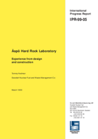 Äspö Hard Rock Laboratory. Experience from design and construction