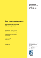 Äspö Hard Rock Laboratory. Test plan for the long term diffusion experiment
