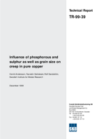 Influence of phosphorous and sulphur as well as grain size on creep in pure copper