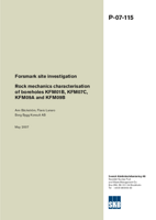 Rock mechanics characterisation of boreholes KFM01B, KFM07C, KFM09A and KFM09B. Forsmark site investigation