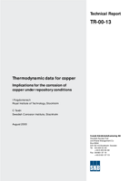 Thermodynamic data for copper. Implications for the corrosion of copper under repository conditions