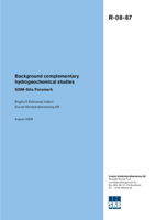 Background complementary hydrogeochemical studies. SDM-Site Forsmark