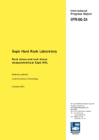 Äspö Hard Rock Laboratory. Rock stress and rock stress measurements at Äspö HRL