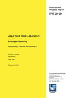Äspö Hard Rock Laboratory. Prototype Repository. Hydrogeology - injection test campaign 1