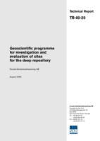 Geoscientific programme for investigation and evaluation of sites for the deep repository