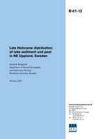 Late Holocene distribution of lake sediment and peat in NE Uppland, Sweden