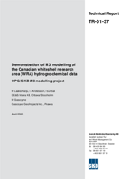 Demonstration of M3 modelling of the Canadian whiteshell research area (WRA) hydrogeochemical data. OPG/SKB M3 modelling project