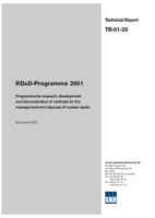 RD&D-Programme 2001 Programme for research, development and demonstration of methods for the management and disposal of nuclear waste