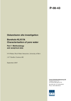 Borehole KLX17A Characterisation of pore water. Part 1 Methodology and analytical data. Oskarshamn site investigation