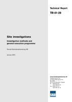 Site investigations. Investigation methods and general execution programme