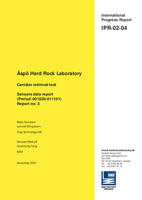 Äspö Hard Rock Laboratory. Canister retrieval test. Sensors data report (Period: 001026-011101) Report no: 3