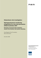 Hydrogeochemical monitoring programme for core and percussion drilled boreholes 2007. Summary of ground water chemistry results from summer and autumn sampling. Oskarshamn site investigation
