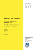 Äspö Hard Rock Laboratory. Rock stress measurements at the Äspö HRL. Hydraulic fracturing in boreholes KA2599G01 and KF0093A01