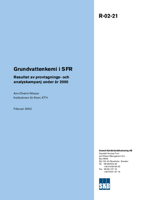 Grundvattenkemi i SFR Resultat av provtagnings- och analyskampanj under år 2000
