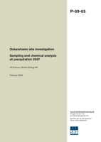 Sampling and chemical analysis of precipitation 2007. Oskarshamn site investigation