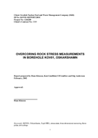 Äspö Hard Rock Laboratory. Overcoring rock stress measurements in borehole KOV01, Oskarshamn