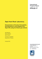 Äspö Hard Rock Laboratory. Determination of porosity, permeability and diffusivity of rock samples from Äspö HRL using the helium gas method
