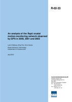 An analysis of the Äspö crustal motion-monitoring network observed by GPS in 2000, 2001 and 2002