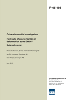 Hydraulic characterisation of deformation zone EW007. Subarea Laxemar. Oskarshamn site investigation.
