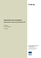 Monitoring of surface water chemistry 2007. Oskarshamn site investigation