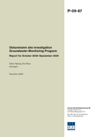 Groundwater Monitoring Program. Report for October 2008-September 2009. Oskarshamn site investigation