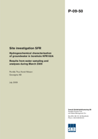 Hydrogeochemical characterisation of groundwater in borehole KFR102A. Results from water sampling and analyses during March 2009. Site investigation SFR