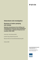 Summary of water pumping and release. Hydraulic disturbances from drilling and investigations during the site investigation in Oskarshamn, subareas Simpevarp and Laxemar, 2002-2009. Oskarshamn site investigation