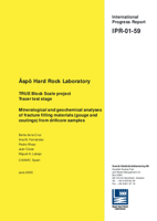 Äspö Hard Rock Laboratory. TRUE Block Scale projekt. Tracer test stage. Mineralogical and geochemical analyses of fracture filling materials (gouge and coutings) from drillcore samples