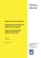 Äspö Hard Rock Laboratory. Hydrogeological and hydrochemical impact of the tunnel and shaft construction in the Äspö site. Phase 2, task 5. Concentration prediction and optimisation using concentration data