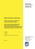 Äspö Hard Rock Laboratory. Impact of the tunnel construction on the groundwater at Äspö. Task 5. Numerical modelling of the transient groundwater flow and conservative solute transport during the construction (1990/10/01-1997/01/01)