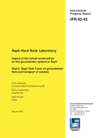 Äspö Hard Rock Laboratory. Impact of the tunnel construction on the groundwater system at Äspö. Task 5. Äspö Task Force on groundwater flow and transport of solutes