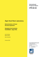 Äspö Hard Rock Laboratory. Determination of linear thermal expansion. Samples from borehole KA2599G01.ÄspÖ HRL