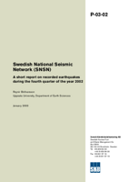 Swedish National Seismic Network (SNSN). A short report on recorded earthquakes during the fourth quarter of the year 2002