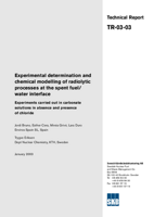 Experimental determination and chemical modelling of radiolytic processes at the spent fuel/water interface. Experiments carried out in carbonate solutions in absence and presence of chloride