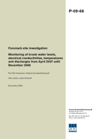 Monitoring of brook water levels, electrical conductivities, temperatures and discharges from April 2007 until December 2008. Forsmark site investigation