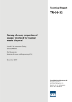 Survey of creep properties of copper intended for nuclear waste disposal