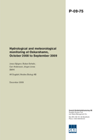 Hydrological and meteorological monitoring at Oskarshamn, October 2008 to September 2009