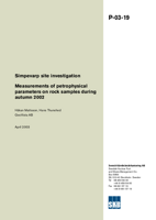Measurements of petrophysical parameters on rock samples during autumn 2002. Simpevarp site investigation.