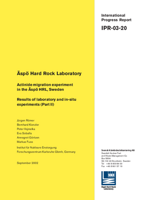 Äspö Hard Rock Laboratory. Actinide migration experiment in the Äspö HRL, Sweden. Results of laboratory and in-situ experiments (Part II)