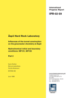 Äspö Hard Rock Laboratory. Influences of the tunnel construction on the groundwater chemistry at Äspö. Hydrochemical initial and boundary conditions: WP D1, WP D2. Part 2
