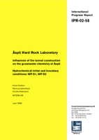 Äspö Hard Rock Laboratory. Influences of the tunnel construction on the groundwater chemistry at Äspö. Hydrochemical initial and boundary conditions: WP D1, WP D2