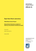 Äspö Hard Rock Laboratory. TRUE Block Scale Project. Generalized dimension analysis of build-up and pressure interference tests
