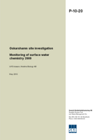 Monitoring of surface water chemistry 2009. Oskarshamn site investigation