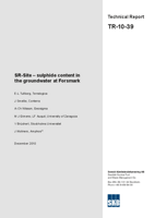 SR-Site - sulphide content in the groundwater at Forsmark. Updated 2013-01